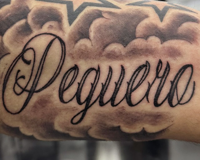 Lettering Font and Script Tattoo that says Perquero