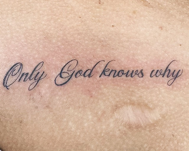 Lettering Font and Script Couples Tattoo both shown together