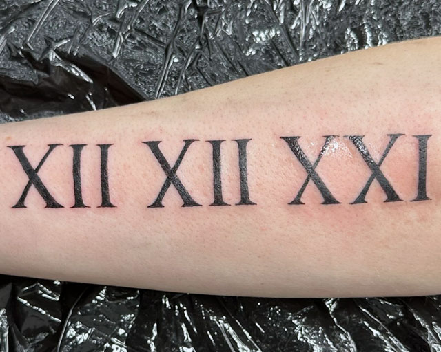 Lettering Font and Script Tattoo of Roman Numerals